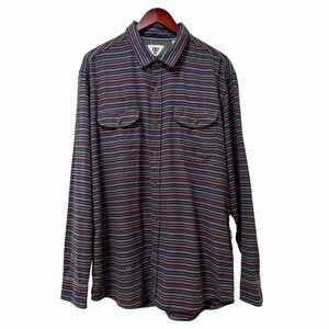 Vissla Mens Central Coast Flannel Button Up Shirt Size XL Stripe Casual Everyday